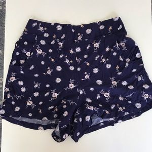 Blue floral shorts